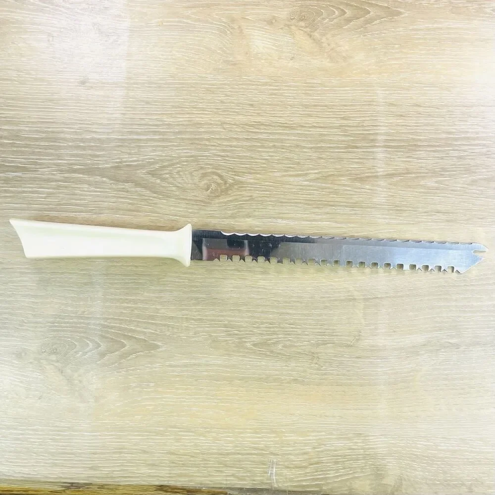 Vintage Quikut Quikkle Knife Stainless 2 Edge Serrated Cross Cut Edge 9.5 inch